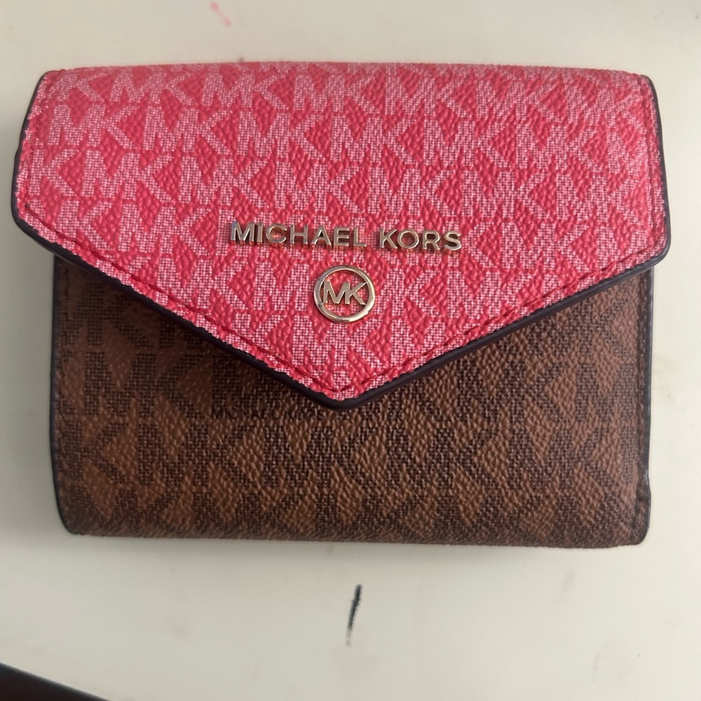 Michael Kors Red and Brown Women's Wallet